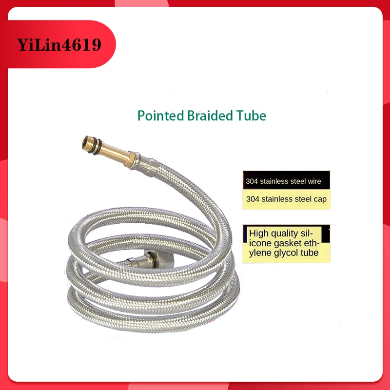 Faucet Inlet Pipe Explosion-proof Dish Basin Basin Hot and Cold Water Pipe Fittings 304 Stainless Steel Braided Tip Hose