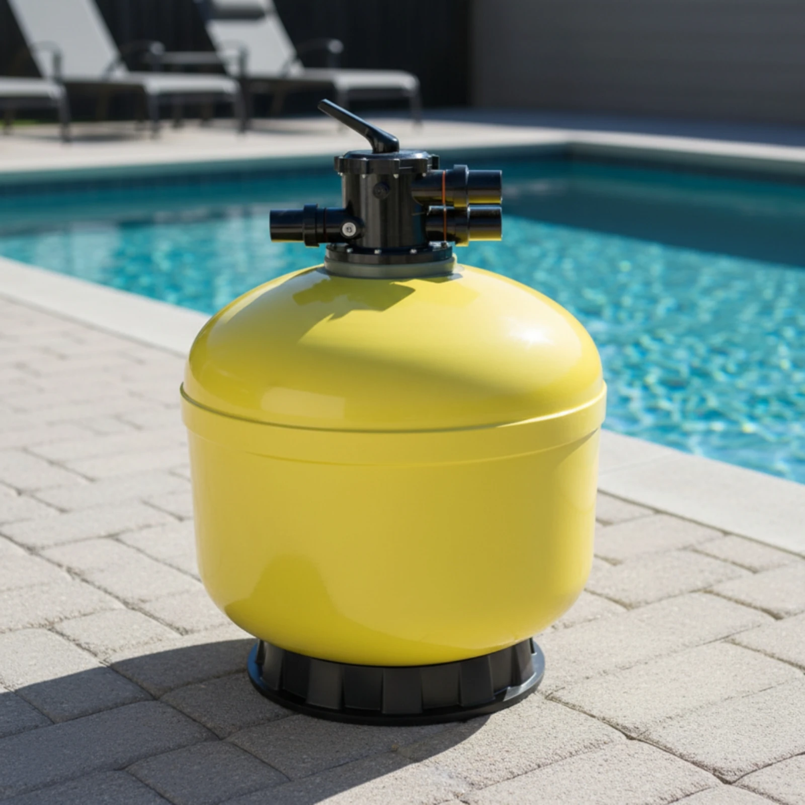 Sand Filter Tank with Multi-Port Valve Sturdy Fiberglass Sand Filter Compact Compatible for Swimming Pools, Ponds