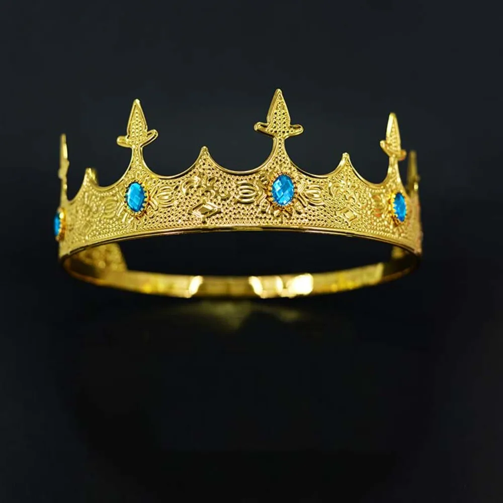 Vintage Baroque Crown Antique Bronze Elegant Ancient Greece Tiara Headwear Hair Ornaments King Tiara Crown Clothing Accessories