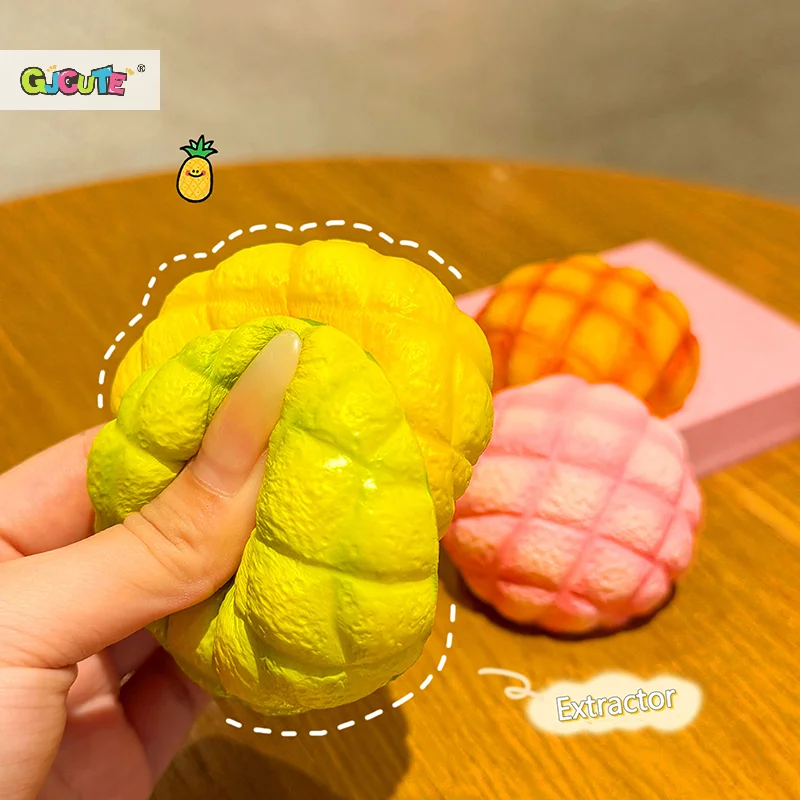 1Pc Random Color Cute Slow Rising Squishy Bread Oversized Pineapple Bun Stress Relief Toy Prank Decoration Gift