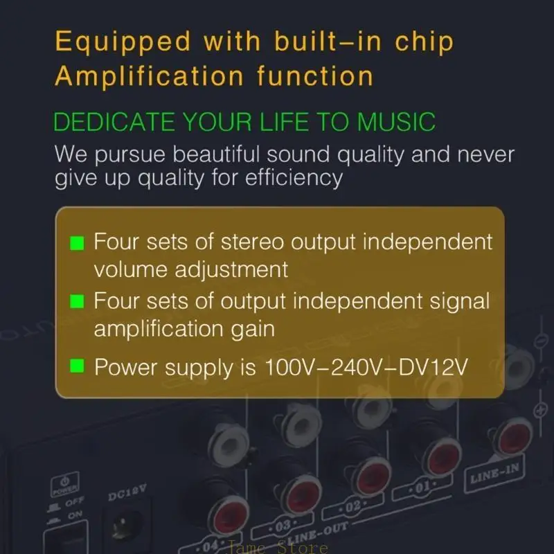 

LX0B Multiple Outputs Sound Selection Switcher Box 1 In 4 Out without Loss