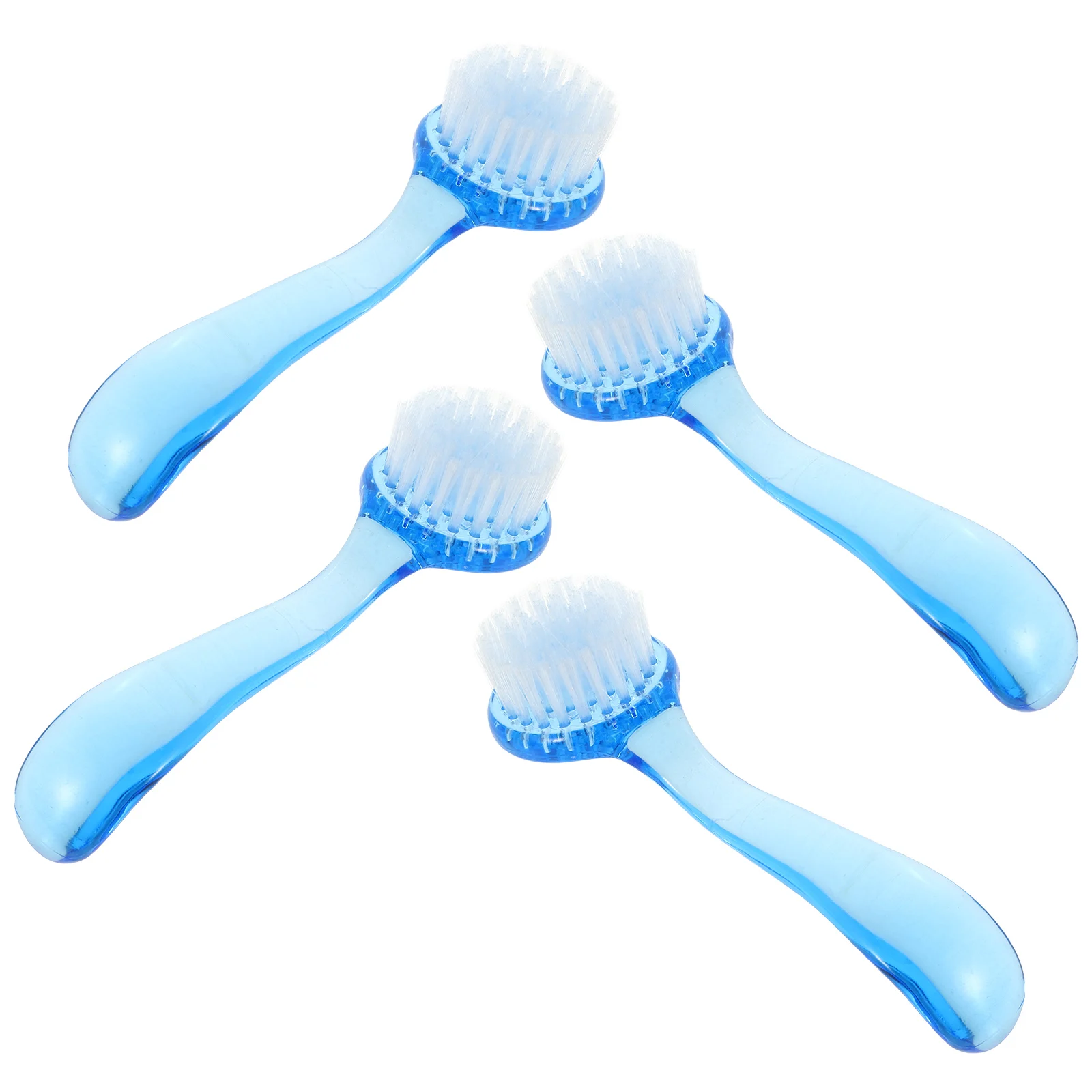 

4Pcs Nylon Face Cleaning Brush Flexible Bristles Ergonomic Handle Deep Pore Scrub Exfoliator for Wet Dry Skin