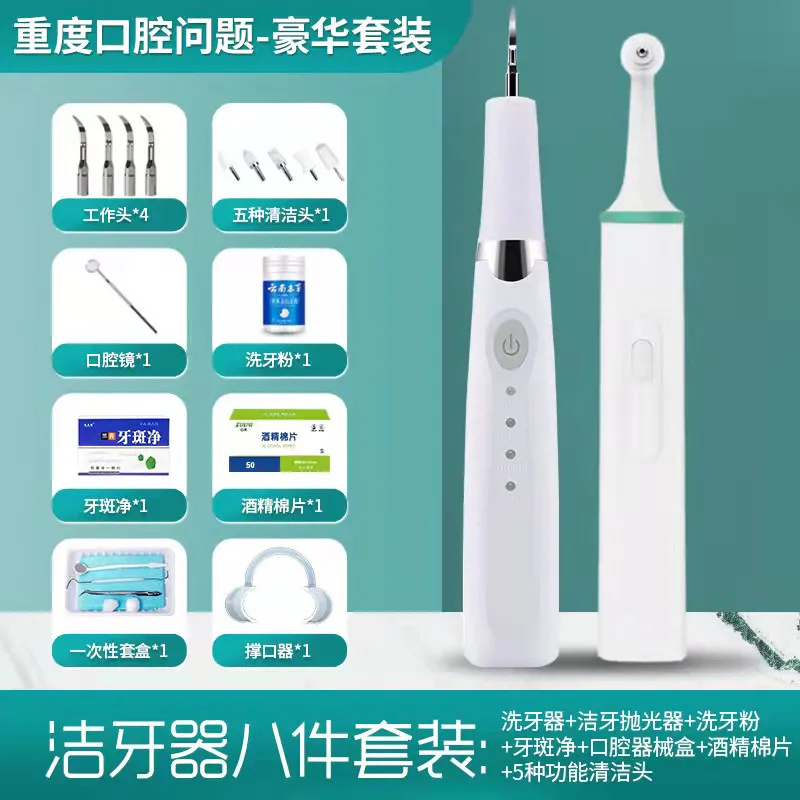 Electric Teeth Polisher WN1806 Household Teeth Stain Cleaning Device 4 Polishing Heads USB & AA Battery Powered