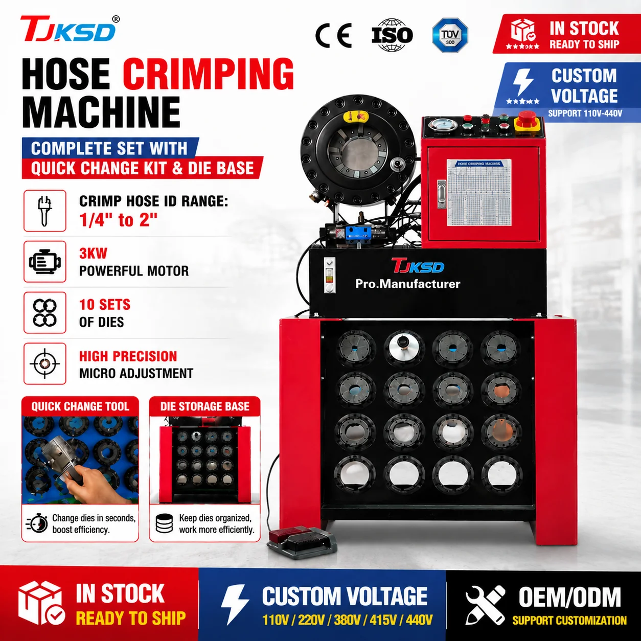 Hydraulic Hose Crimper 2 Inch - Máquina engarzadora hidráulica automática con pantalla