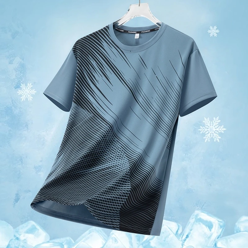 

Simple Geometric Letters Graphic 3D Printed Sports T Shirts Summer Fashion Running Table Tennis T-shirts Loose Breathable Tees