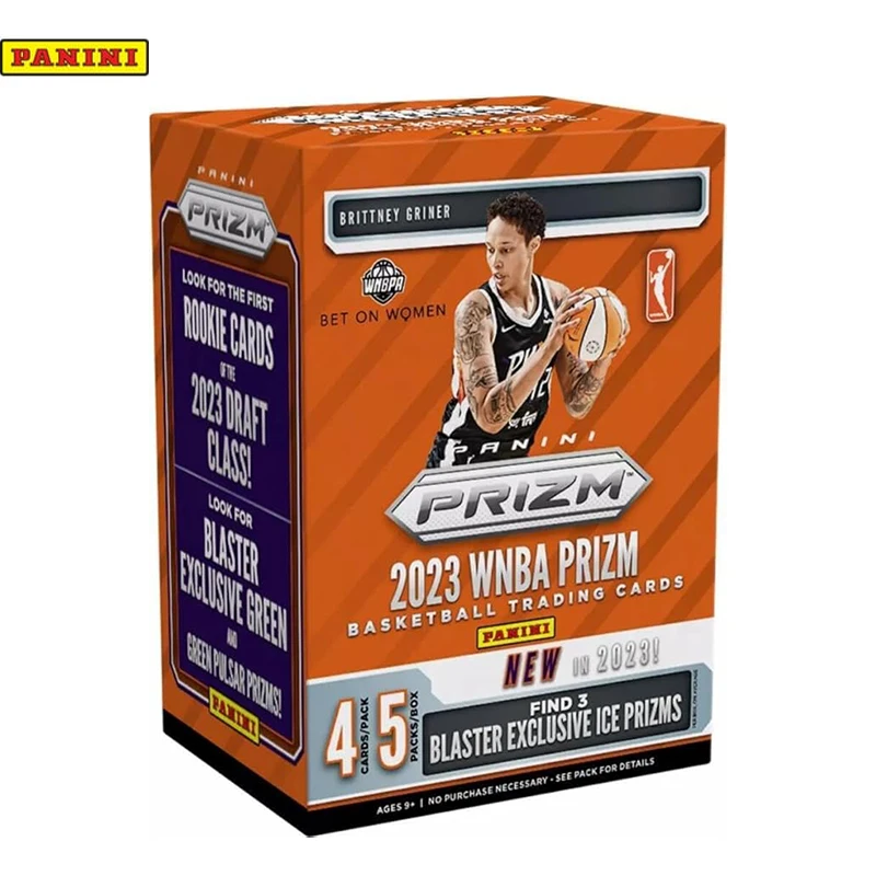 

2023 Panini WNBA Prizm Basketball Trading Card Blaster Box Кожая коробка содержит 5 упаковок с 4 картами в упаковке отлично подходит в подарок
