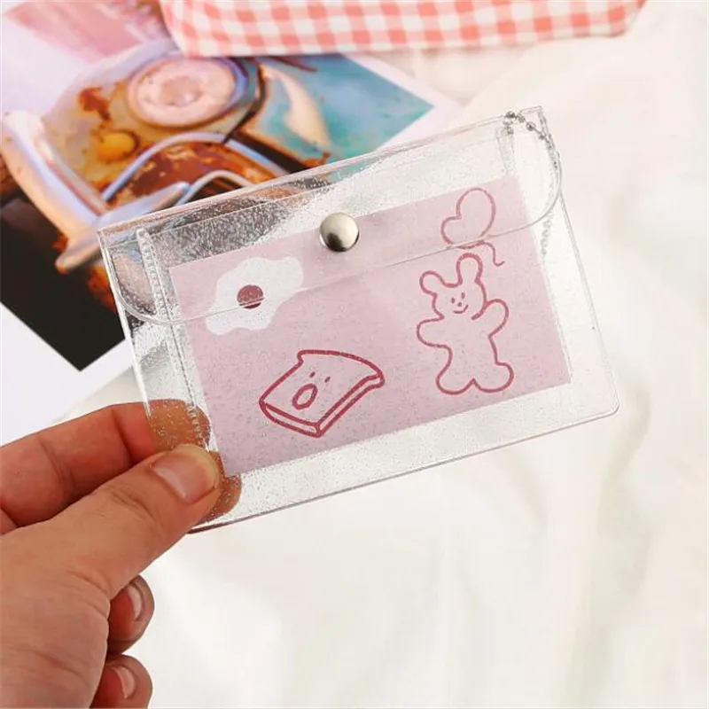 Women's Credit Card Holder Wallet Fashion Transparent Waterproof Pvc Business Card Purse Men Id Card Wallet Girl Coin Purse Bag