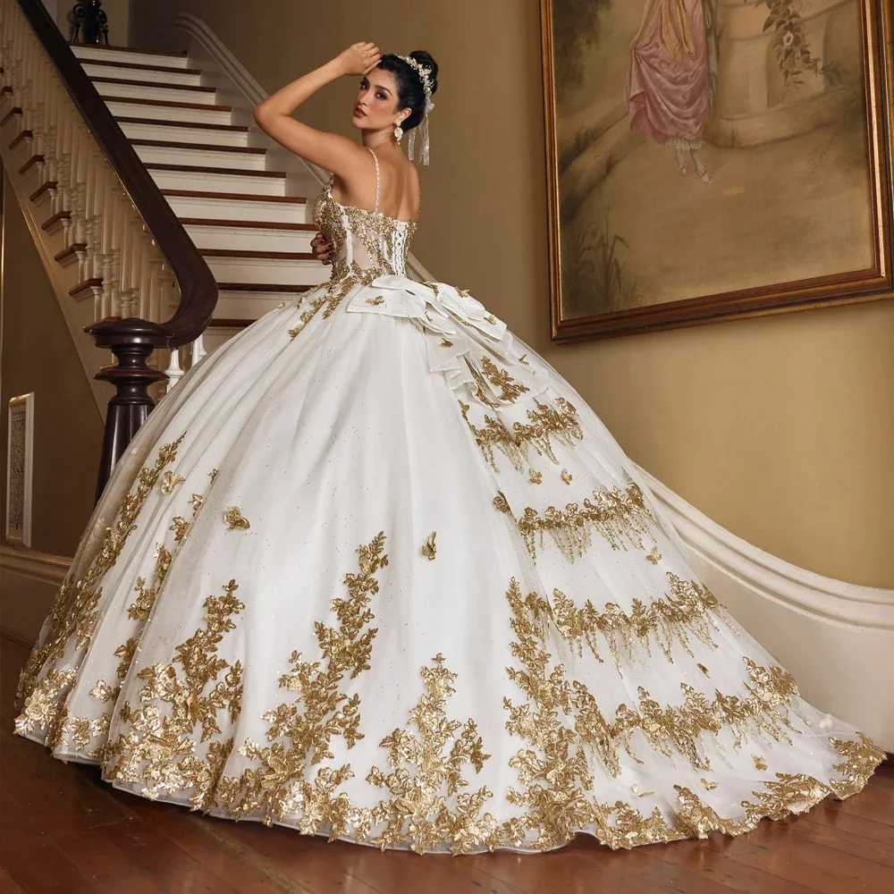 Nuevo Vestido de Quinceañera Blanco/Rosa 2026, Vestido de Gala de Lujo con Escote Corazón, Vestido de Fiesta de 15/16 Años, Vestido de 15 Años