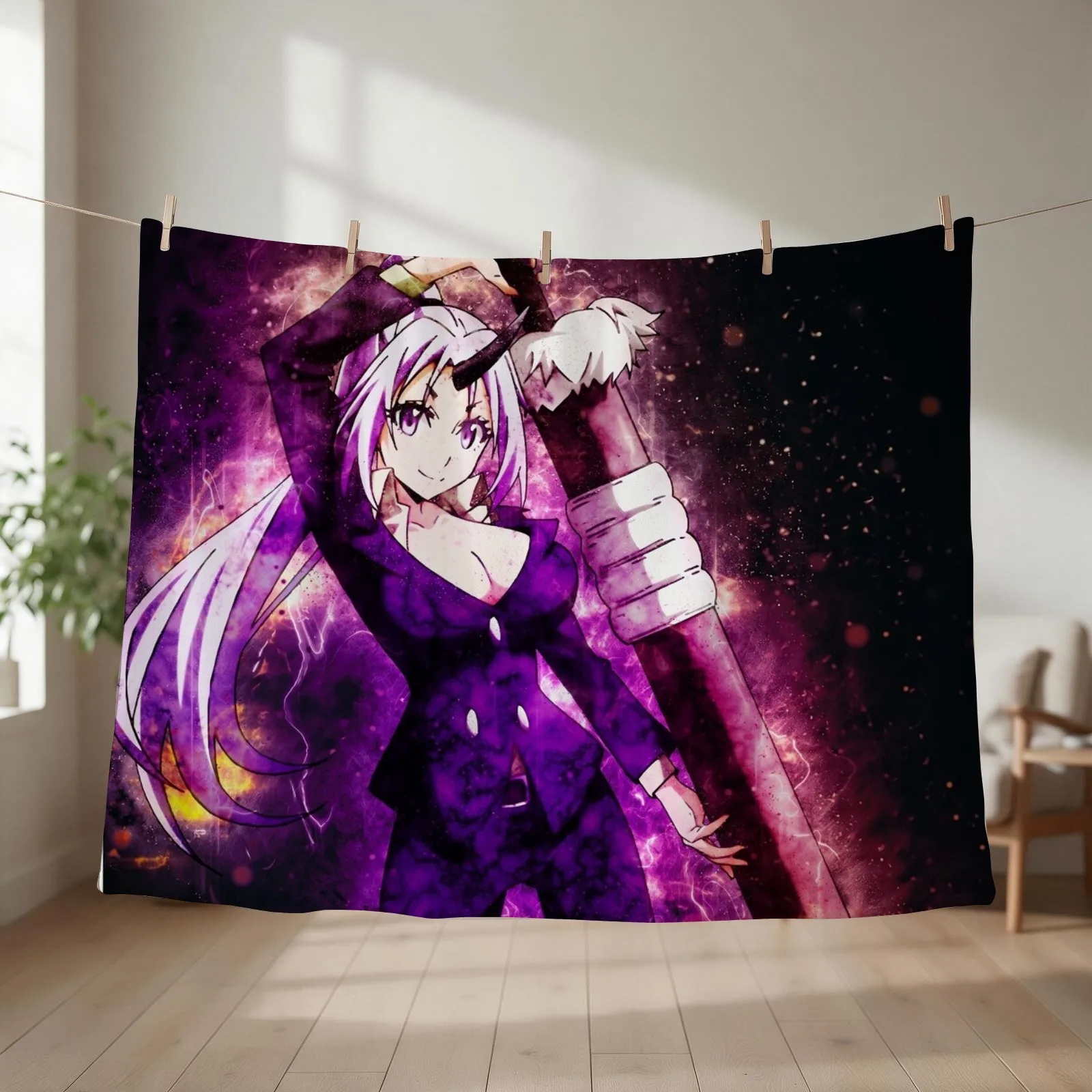 Shion That Time I Got Reincarnated Slime Throw Blanket couch cozy soft plush fuzzy picnic outdoor blanket