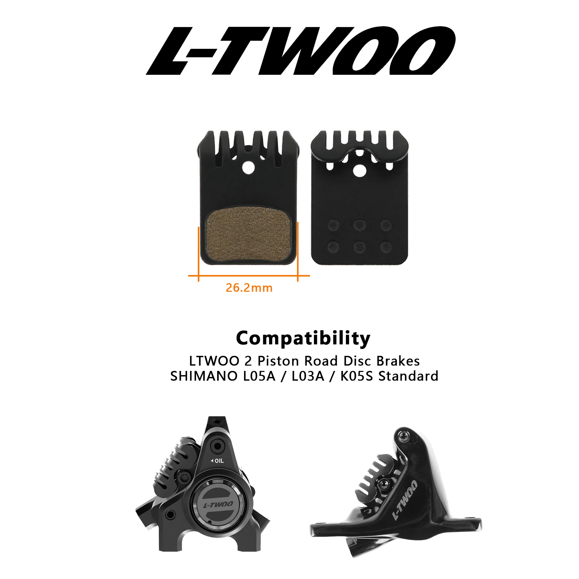 L-TWOO Hydraulic Ceramic Disc Brake Pads Bike Brake Pad for L-TWOO All Series Road MTB 2/4 Piston Caliper with Cooling Fin Fits