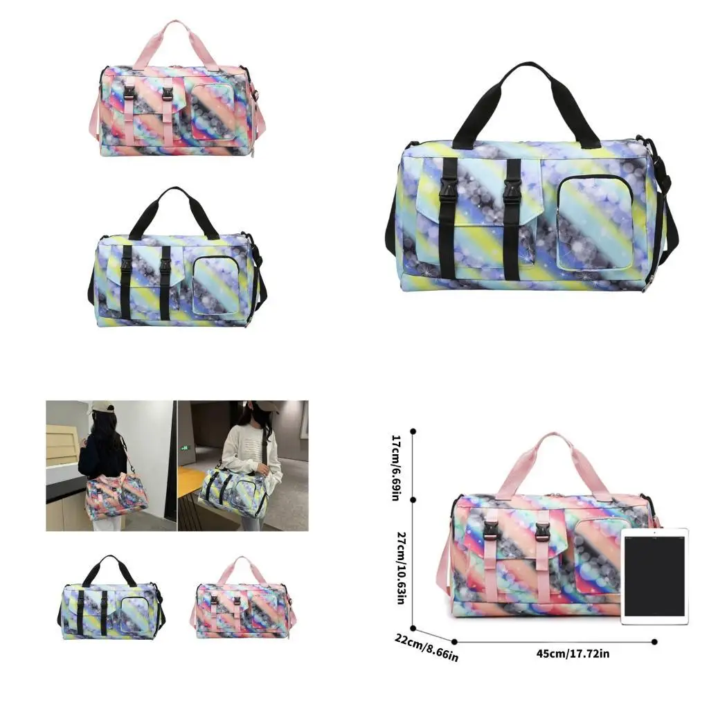 

D46D Gradient Color Fitness Bag Travel Bag Gym Bag Training Bag Handbag Luggage Bag
