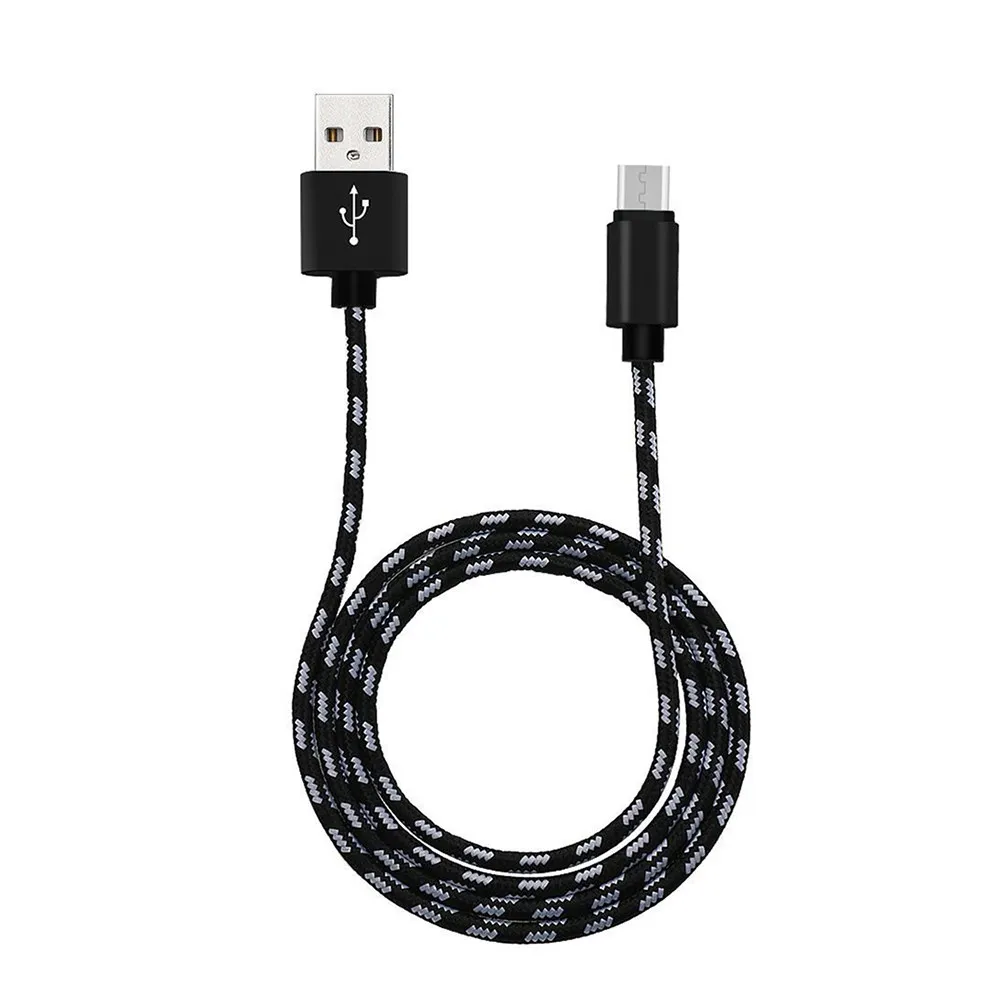 1 Meter Heavy Duty Nylon Braided Micro USB Charging Cable High Speed Data Sync Cord for Phones Tablets Power Banks