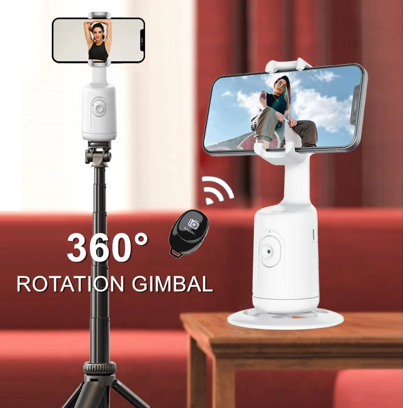 Auto Tracking Smart Shoot Robot Cameraman 360°Rotate Phone Holde Ai Shooting Gimbal Stabilizer Selfie Stick for Vlog Live Video