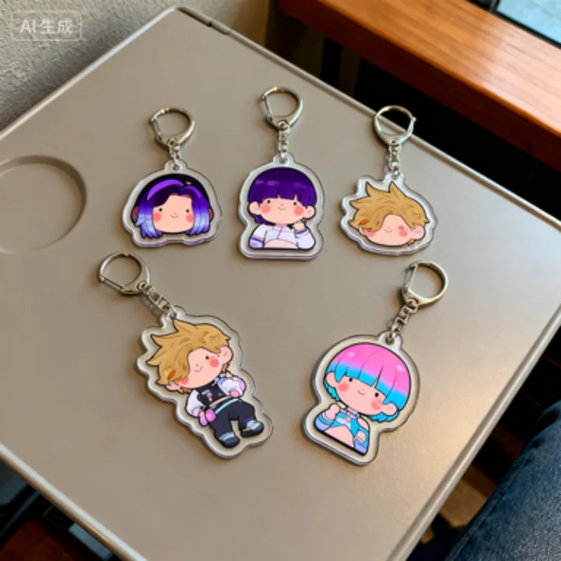 لعبة Overwatch سلسلة مفاتيح من الأكريليك على شكل حلقة مفاتيح Q سلسلة مفاتيح رائعة عنصر زخرفي حقيبة هدايا ملحقات تزيين