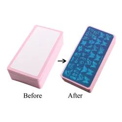 10/20Pcs/Bag Pink/Purple/White/RoseRed Backcover Nail Art Plate Backcover Nail Stamping Plate Plastic Holder For 6*12cm