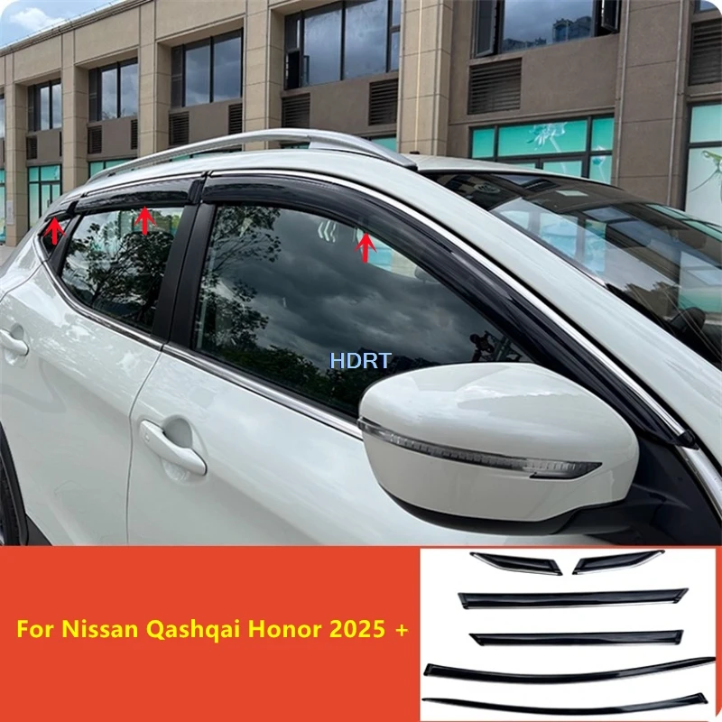 

For Nissan Qashqai Honor 2025 + Car Styling Side Window Visor Awning Shelter Weather Shield Rain Sun Deflector Cover Accessories