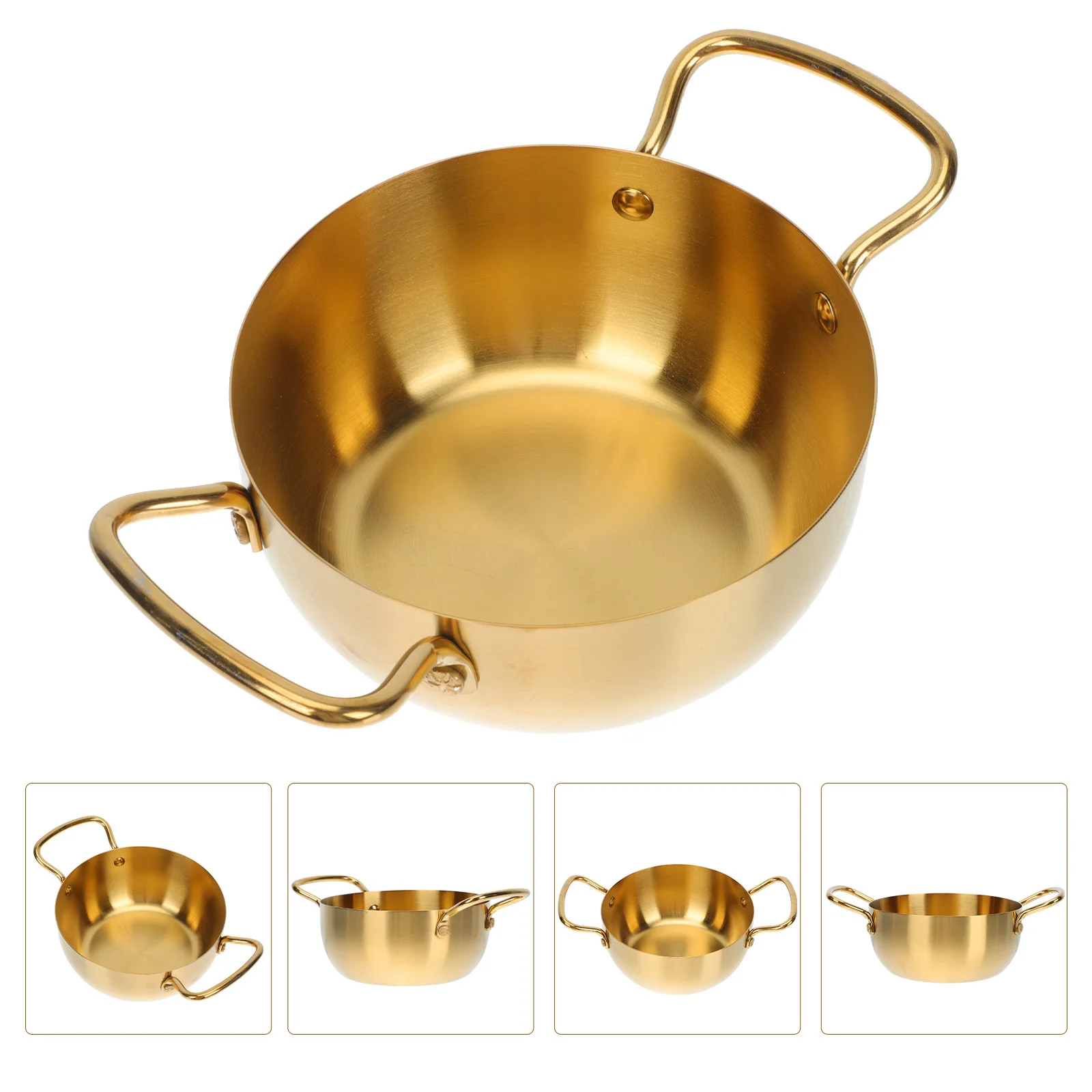 

1Pcs Stainless Steel Ramen Pot Double Handle Non-Stick Cooking Pot Milk Heater Soup Pan Suitable for Gas Stove Induction