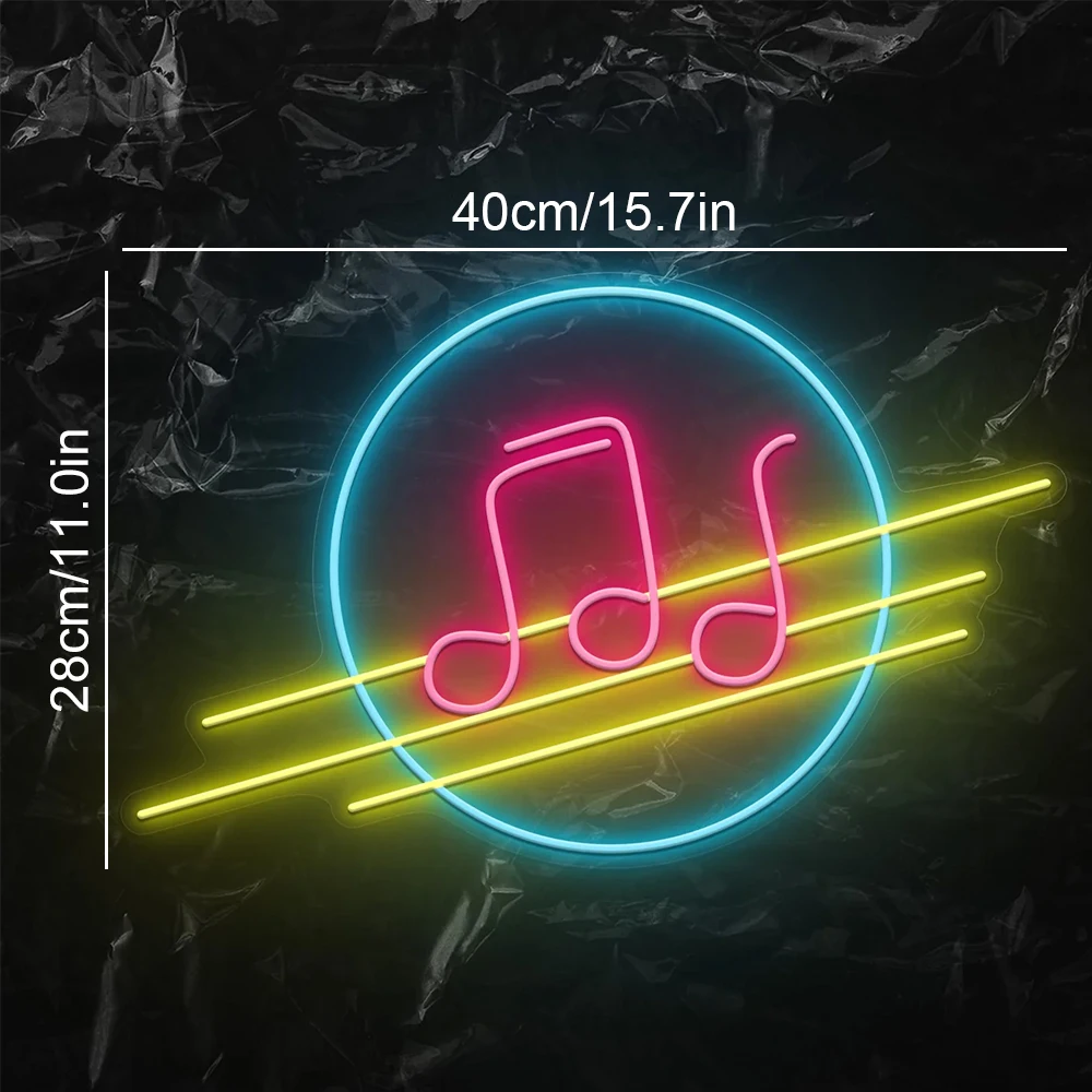 Music Neon Sign for Art Studio Room Bar Party Club LED Light Up Sign Music Lover Neon Hotel Recording Studio Decor Neon Sign