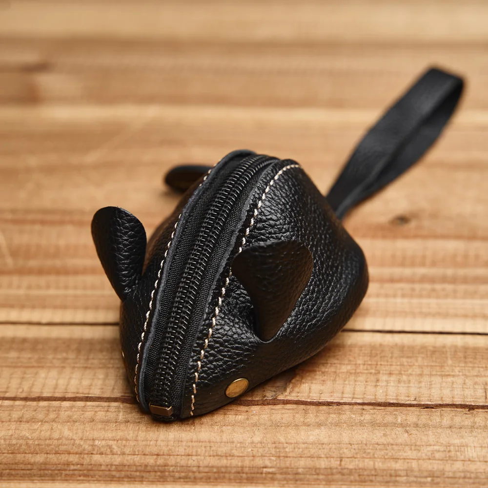 Vintage Mini Geldbörse Echtes Leder Kleine Geldbörse Männer Frauen Braun Mode Niedliche Maus Aufbewahrungstasche Trend Reißverschlusstasche NUPUGOO – Detail 20