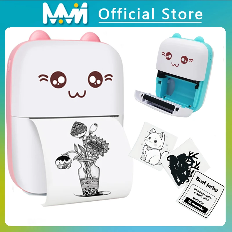 Portable Thermal Printer MINI Wirelessly BT 203dpi Photo Label Memo Wrong Question Printing With USB Cable Imprimante Portable