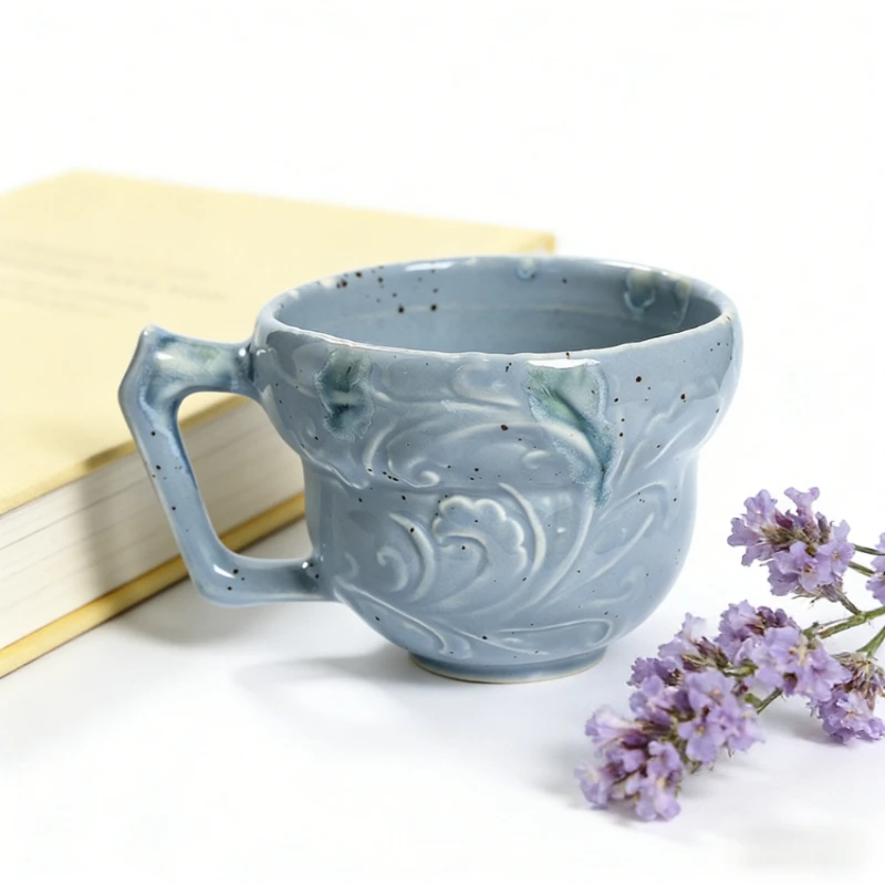 New Japanese Style Coarse Pottery Tea Coffee Cup Handmade Retro Artistic Multi Purpose Vessel for Tea Room Decor Porcelain Mug