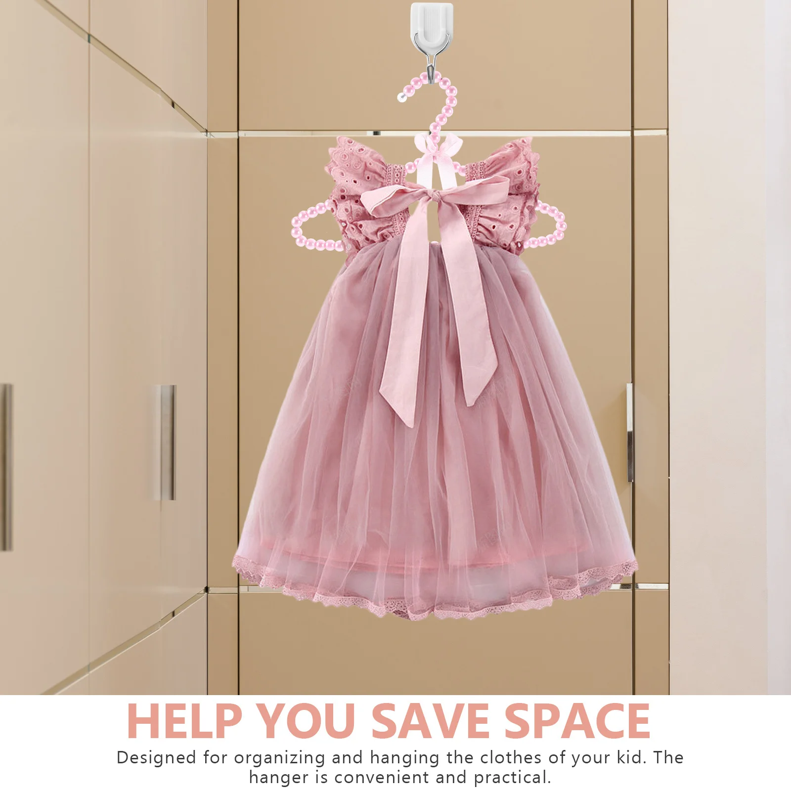 

2pcs Mini For Pearl Beaded Clothes Hangers Small Closet Organizer Clothing Hangers Plastic