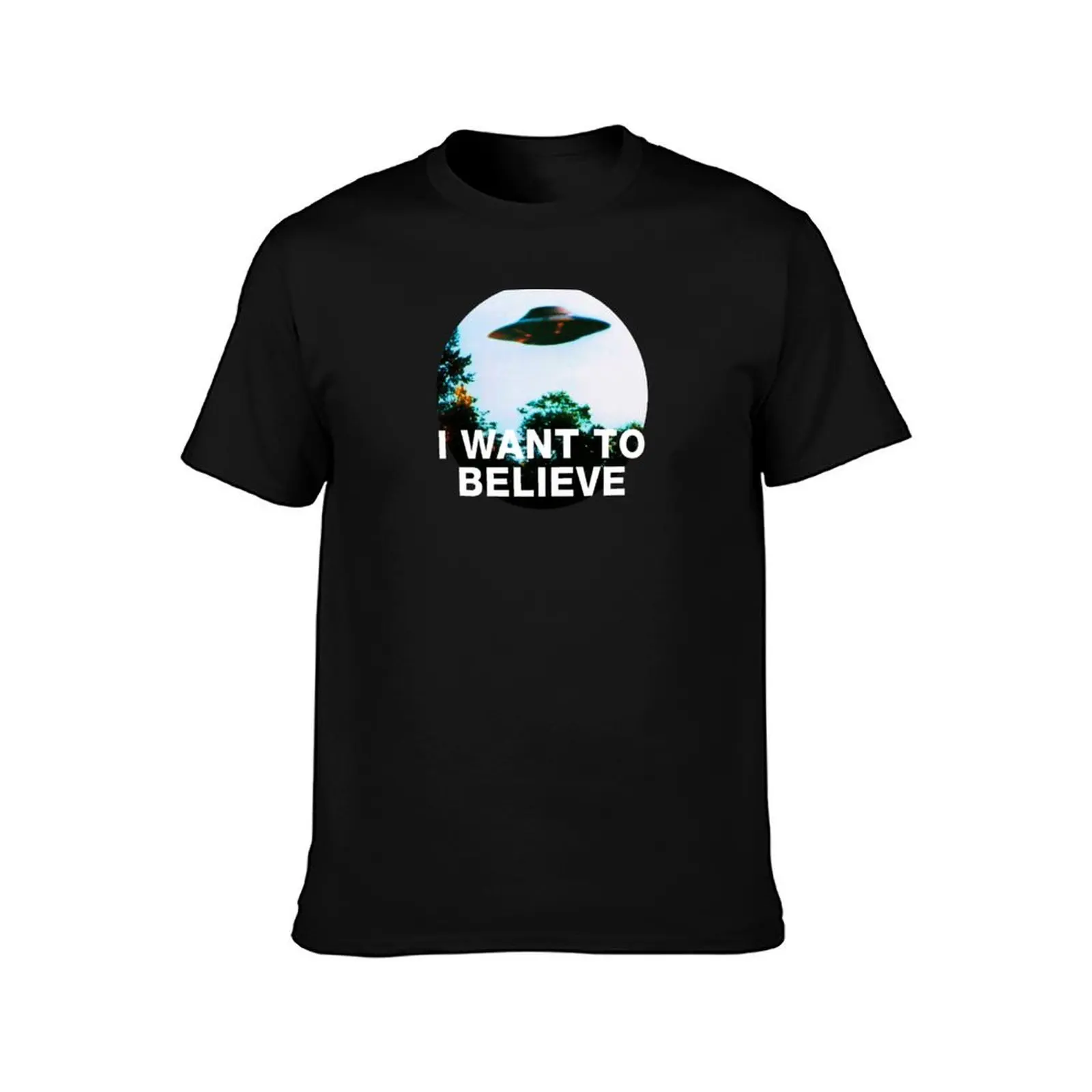 I want to believe. Original The X-Files poster T-Shirt Basic Plain Tee for Spring and Summer