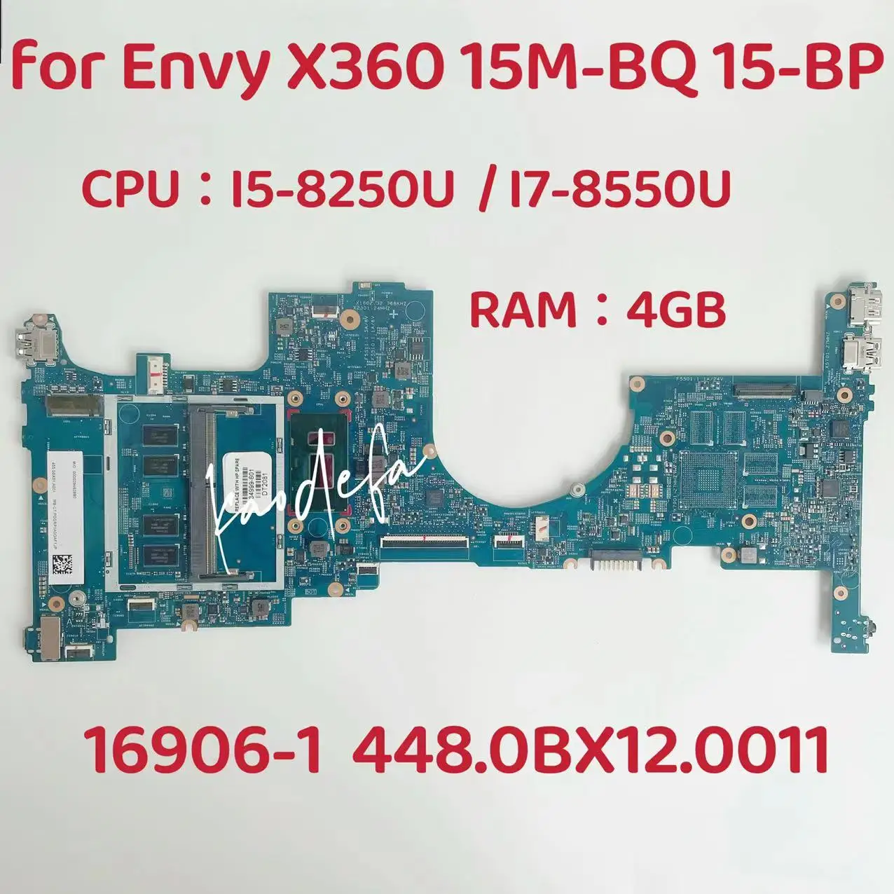 16906-1 Mainboard for HP Envy X360 15-BQ Laptop Motherboard CPU:I5-8250U I7-8550U RAM:4G DDR4 934999-601 934999-001 100% Test OK