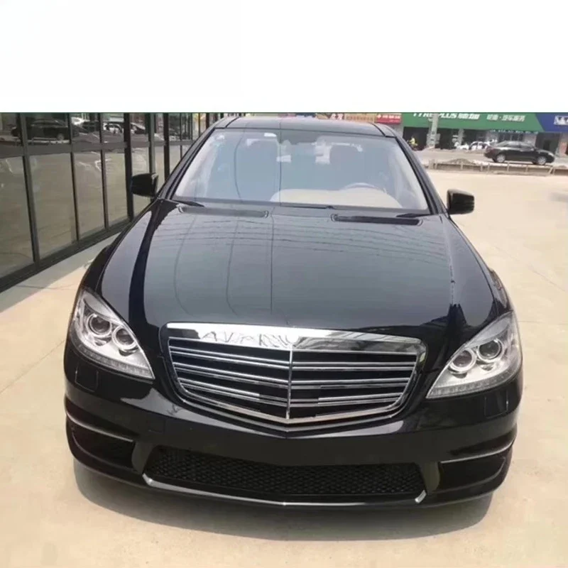 S Class W221 S63 Style Body Kits for W211 Car Bumper Side Skirt Exhaust Tip PP Material Upgrade Body Kit Parts 2