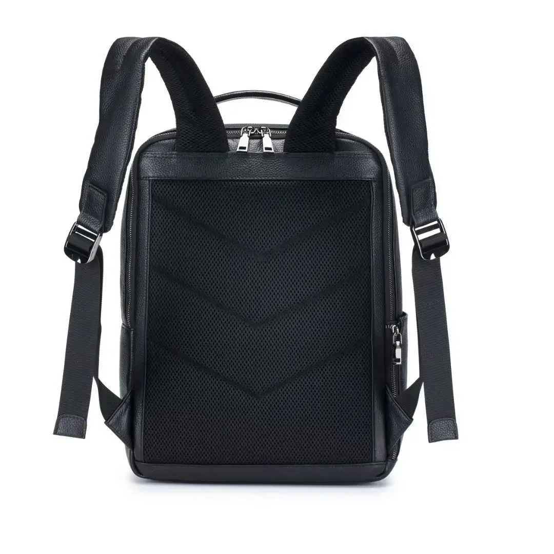 2025 العلامة التجارية الجديدة البقرة جلد طبيعي الرجال حقائب الظهر موضة الجلد الطبيعي الحقيقي حقيبة ظهر الطالب الصبي الفاخرة حقيبة كمبيوتر محمول