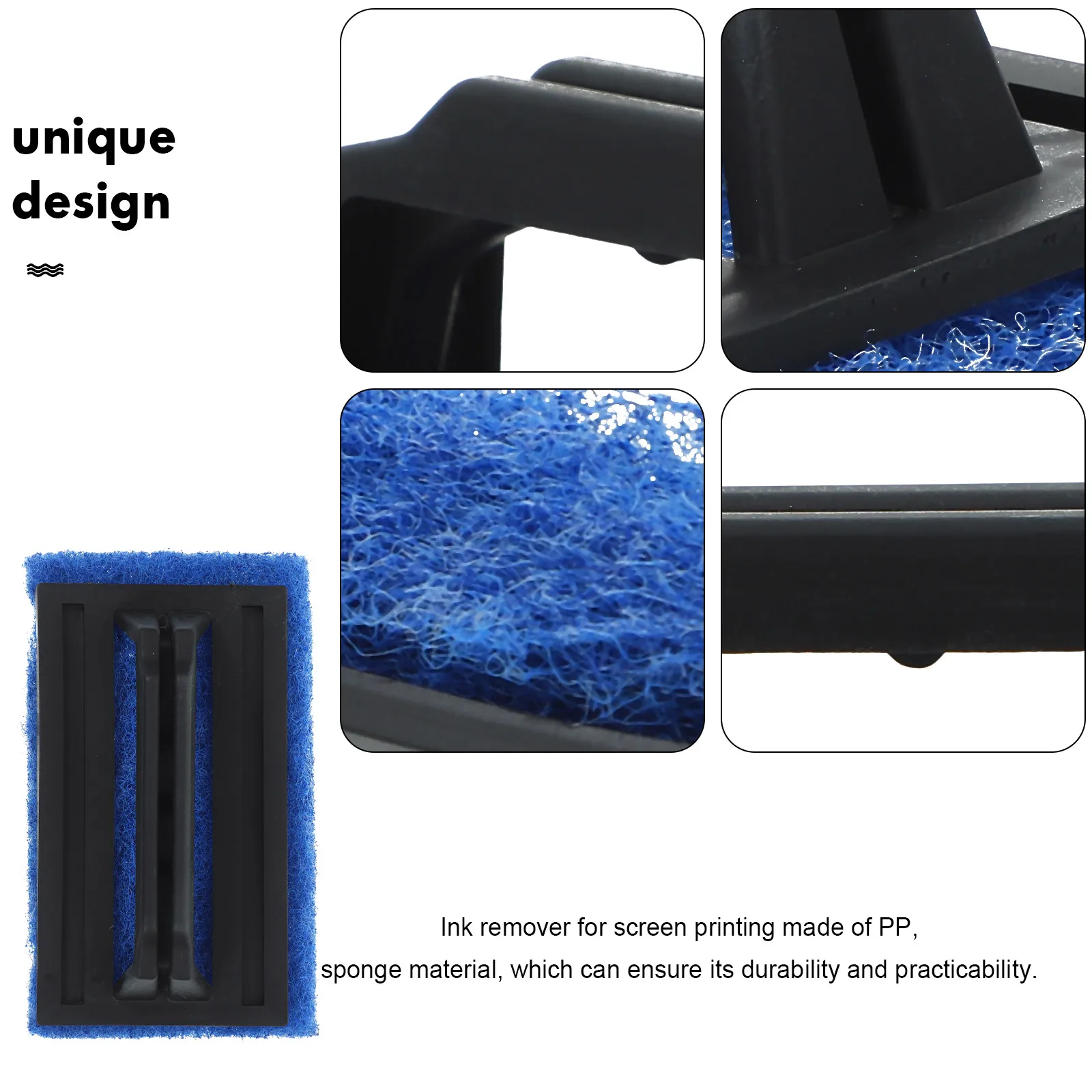 

3pcs Ink Remover Brush For Printing Pp Material Durable Compact Easy Storage Screen Printing Supplies Cleaner Scrub Pad Silk