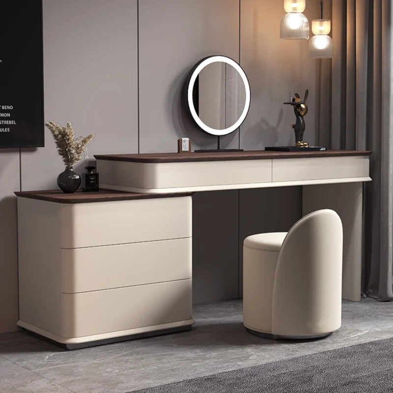 

Nordic Salon Dressing Table Modern Chair Luxury Mirrors Desk Dressers Organizer Cabinet Tocador Maquillaje Bedroom Furniture