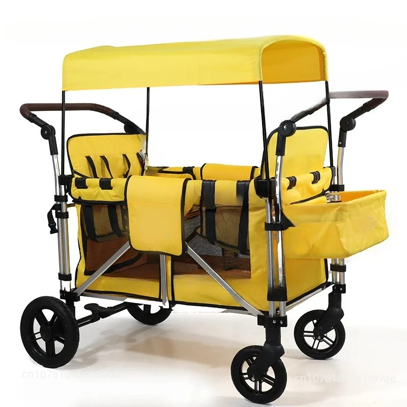 Multi Functional Aluminum Frame Kids Wagon Stroller With Canopy Camp Cart Kids Wagon