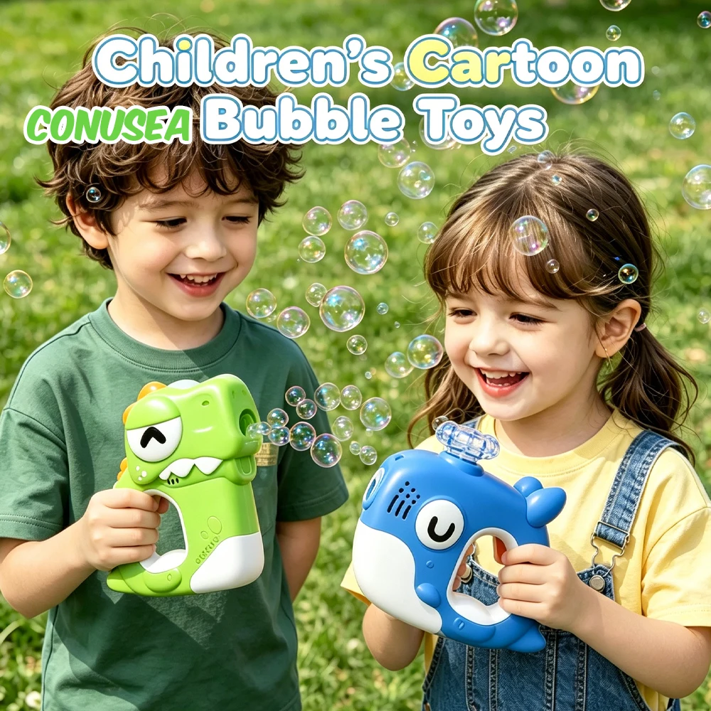 

Электрическая автоматическая машина для мыльных пузырей в виде динозавра/кита с 6 отверстиями, пистолет-генератор пузырей для игр на улице, для детей и сада