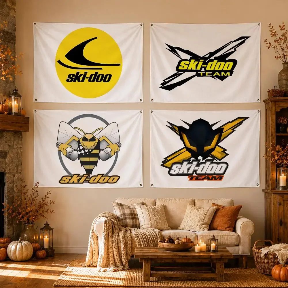 Car Brand Ski-Doo Flags Flags for Room, Bedroom, Home, Outdoor, Wall Hanging, Concert Print, Art Banner