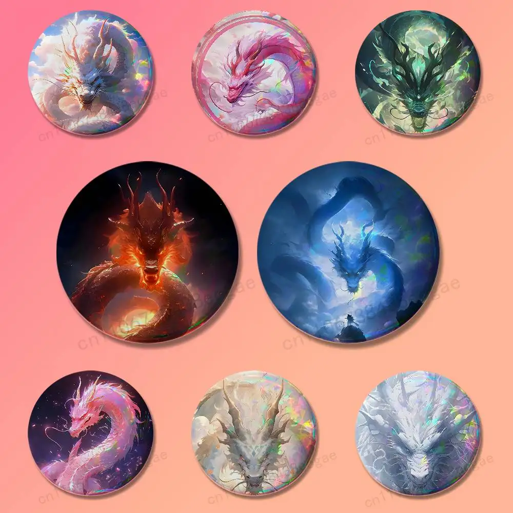 

Fashion Dragon Ferocious Badges 25 32 44 58 75 mm Cartoon Brooches Cosplay Pins Backpack Shoes Hat Accessories Lover Gifts