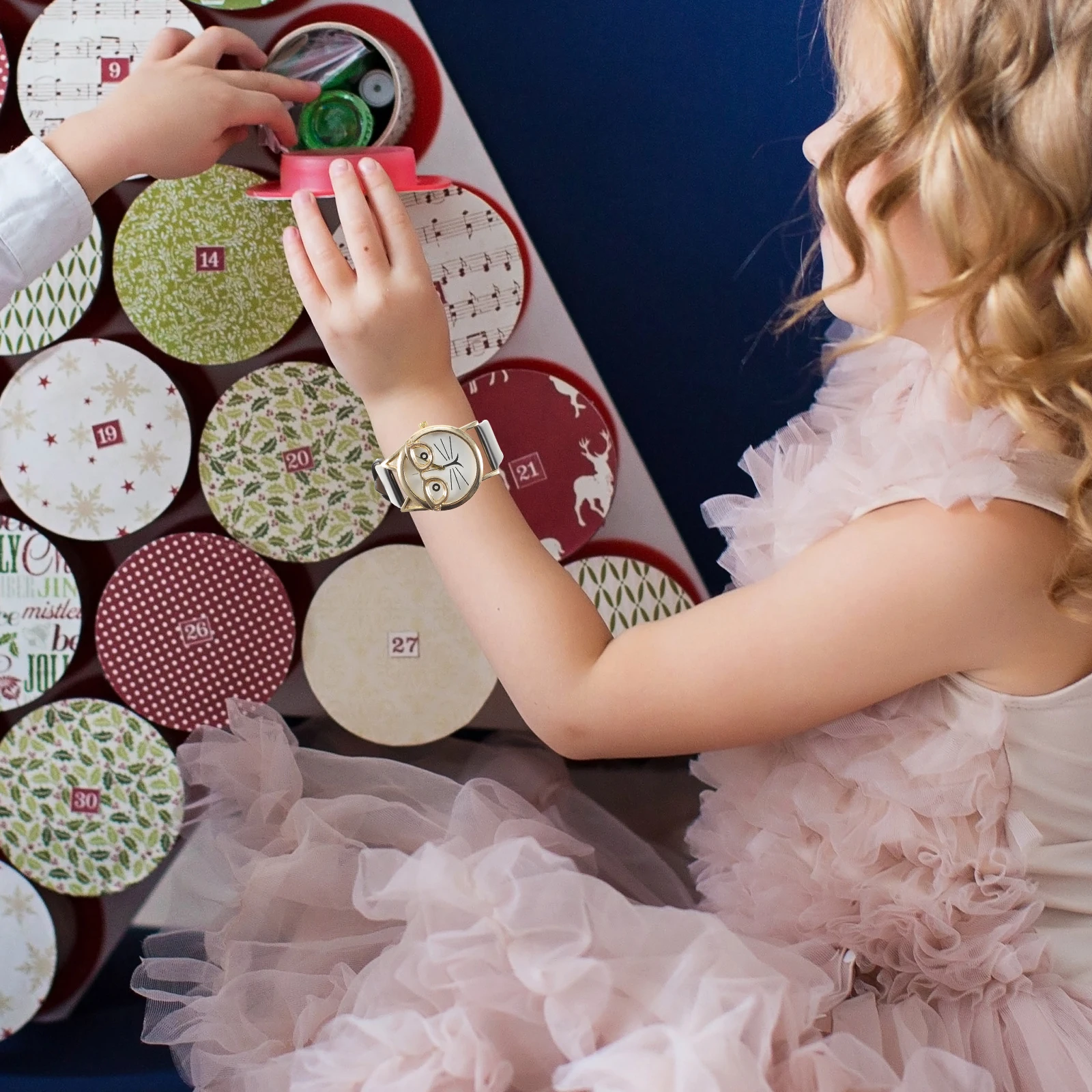 кварцевые часы с кошачьим узором для детей