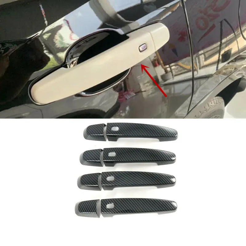 Carbon Fiber ABS Exterior Door Handle Cover Trim For Chevrolet Traverse 18-2021