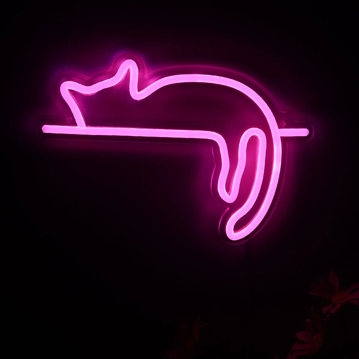 1pc Cute Pink Cat Wall LED Neon Sign Light For Party Gallery Pub Club Bar Shop Decoration Gifts 10.79\'\'*7.24‘’