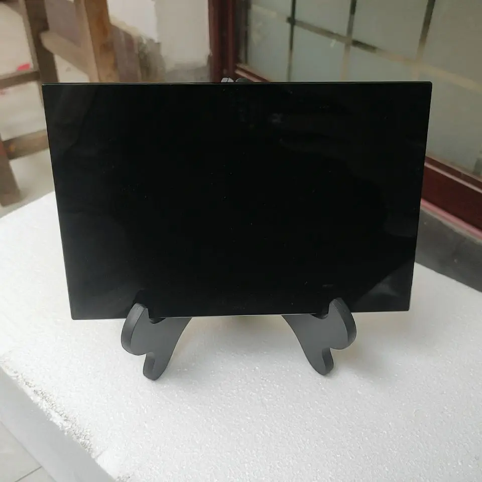 1pcs 100% Natural Obsidian Square Home decoration feng shui furnishings crystal Healing For Home &Office Decor + seat