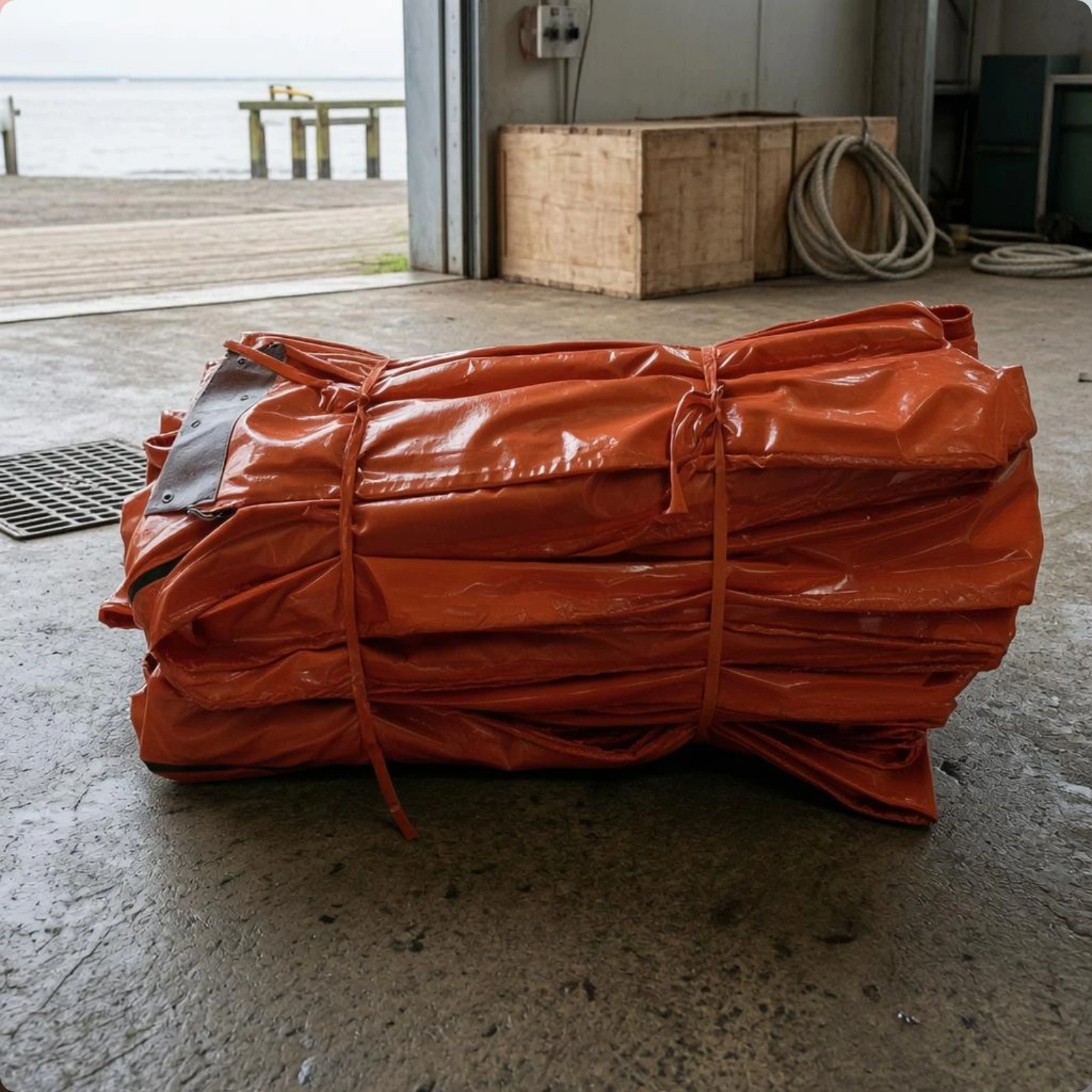Oil Containment Barrier Buoyant Oil Spill Barrier Marine Equipment Foldable High Visibility