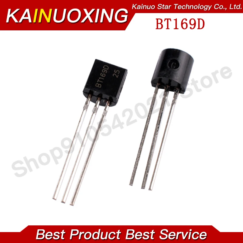 50pcs BT169D BT169 TO-92 Triacs Thyristor SCR 400V 9A 3-Pin SPT new original