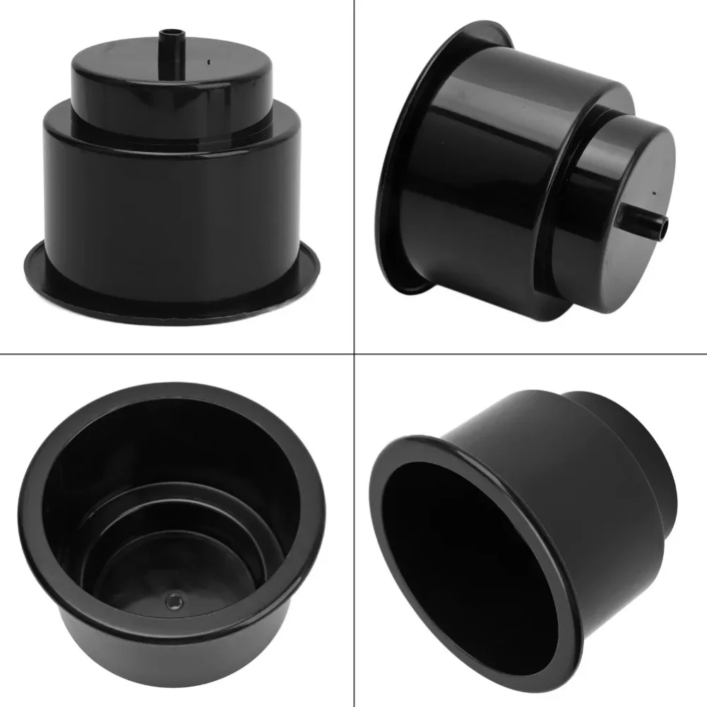 Cup Holder Insert With Drain Feature For Marine Boat RV for camper Interior Table For Surface Black Nylon Secure Beverage
