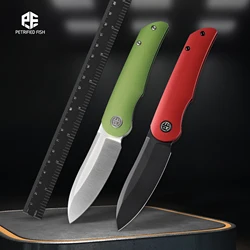 Petrified Fish PFE16 Fish Pocket Folding Knife Jackknife N690 Gmascus Outdoor Hunting Bushcraft Camping Tourist Knife Cutting