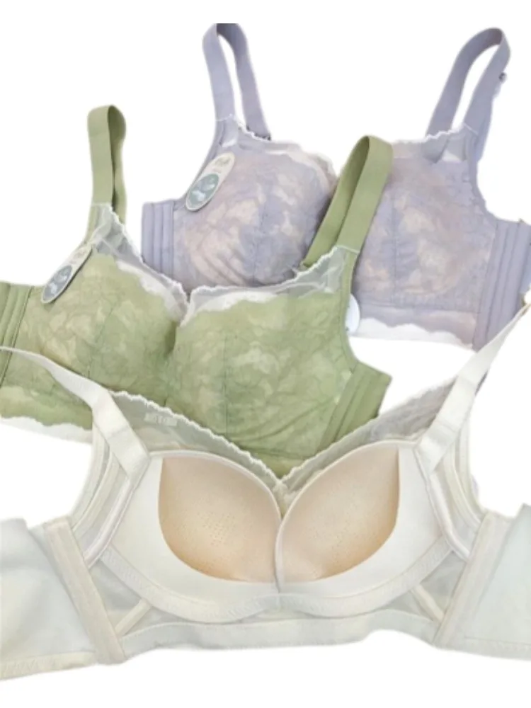 

Бюстгальтер YUQI 2026 женский, сексуальный, пуш-ап, кружевной, ультратонкий, бесшовный, комфортный, минимайзер для большой груди, без косточек, с кружевной спинкой, без следов