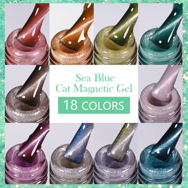 BORN PRETTY Mintgroene Kleur Kat Magnetische Gel Nagellak Sparkle Glitter Gel Varnis Semi Permanent 10 ml voor Zomer manicure DIY