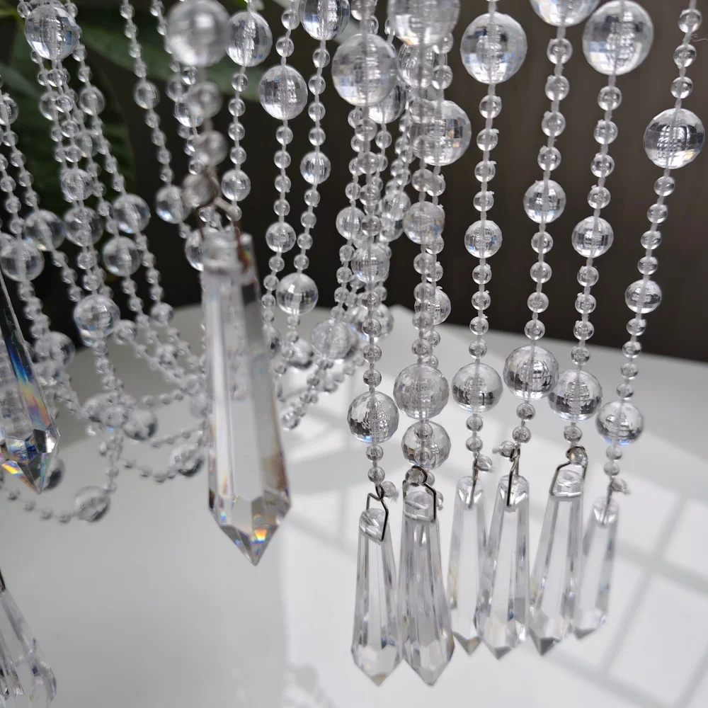 10M Acrylic Crystal Beads for DIY Wedding Birthday Party Decor Chandelier Hanging Garland Strands Home Chandelier Bead Chain