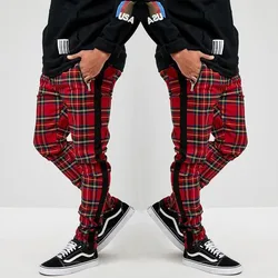 Scottish Style Plaid Sweatpants Men Street Fashion Trousers Casual Sports Joggers Pants