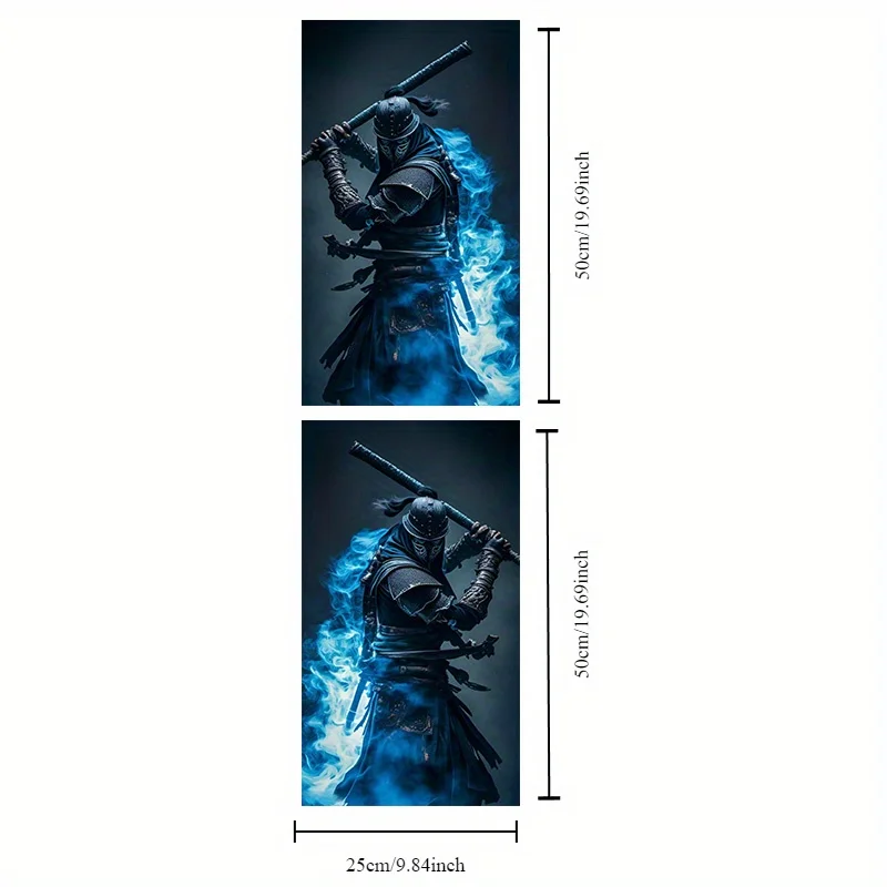 2-Piece Blue Ninja Killer Car Pillar Sticker - Waterproof and Scratch Resistant, Suitable for All Models