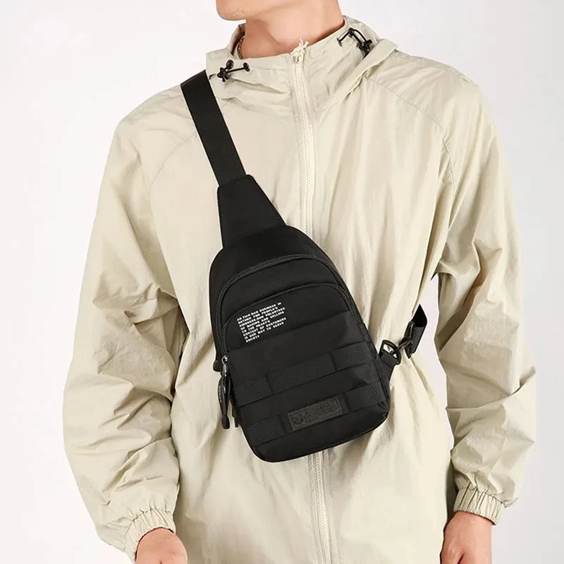 

Men Lightweight Chest Bag Stylish Durable Portable Crossbody Bags Large Capacity Shoulder Pack for Travel Hiking Cycling Running